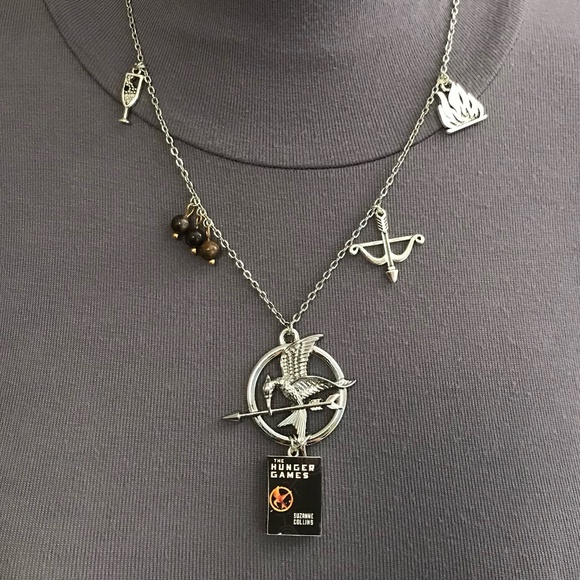 The Hunger Games by Suzanne Collins Handmade Literature Book Necklace Mockingjay - Picture 2 of 16
